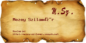 Mezey Szilamér névjegykártya